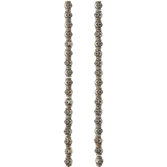12 Pack: Antique Silver Metal Rondelle Beads, 7mm by Bead Landing™